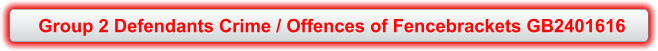 Group 2 Defendants Crime / Offences of Fencebrackets GB2401616